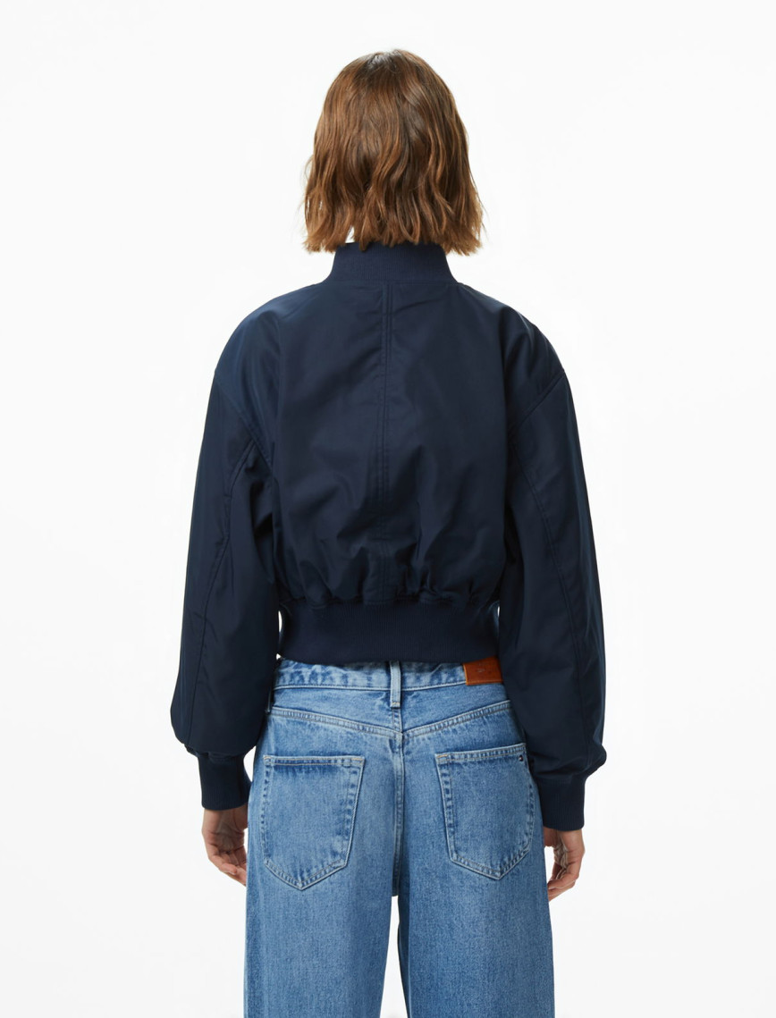 Tommy Hilfiger Nylon Regular Cropped Kadın Mavi Bomber Ceket Tommy Hilfiger Nylon Regular Cropped Kadın Mavi Bomber Ceket