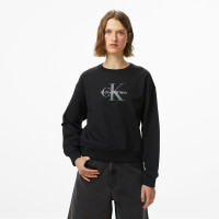 Calvin Klein Monologo French Terry Kadın Siyah Sweatshirt Calvin Klein Monologo French Terry Kadın Siyah Sweatshirt