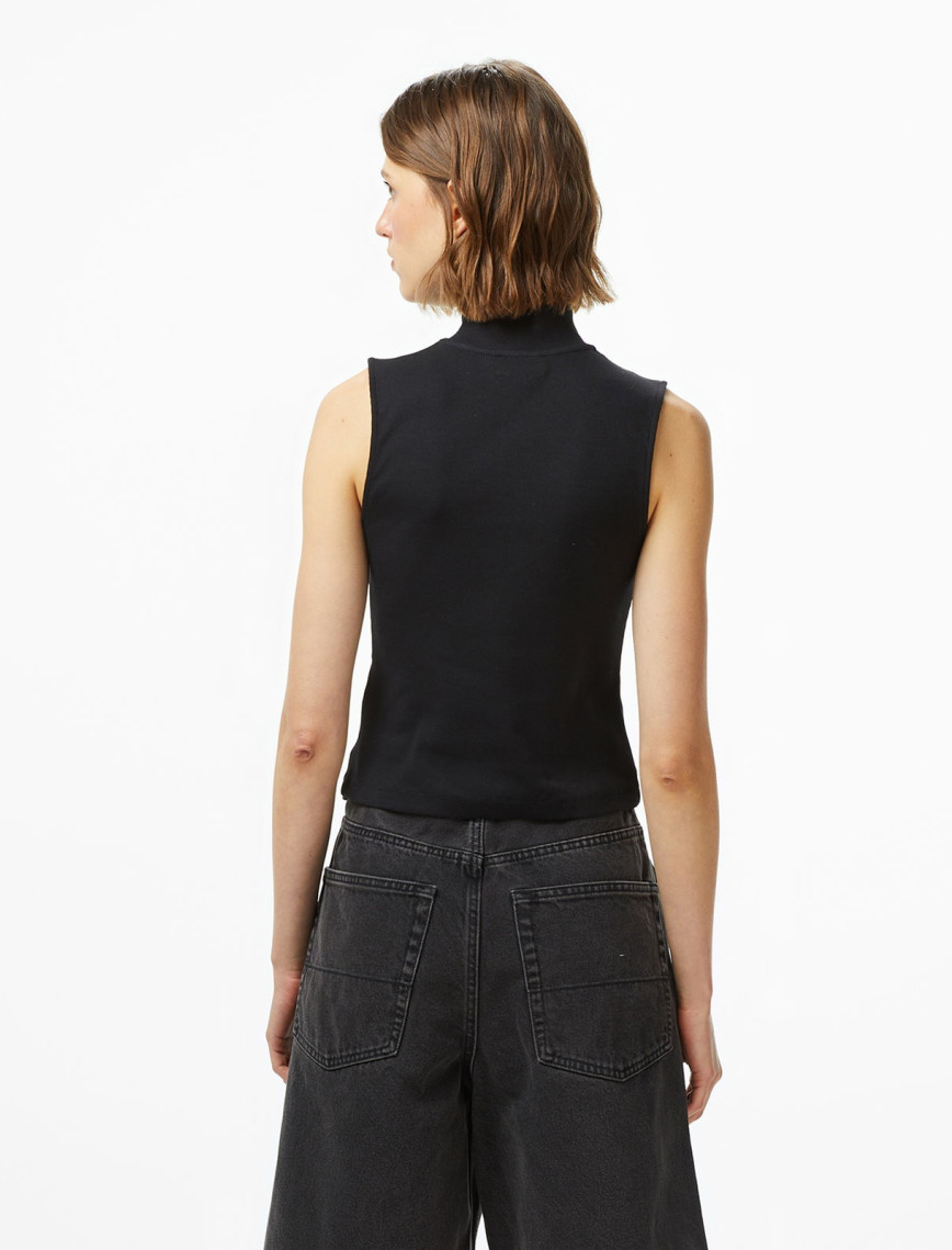 Calvin Klein Woven Label Kadın Siyah T-Shirt Calvin Klein Woven Label Kadın Siyah T-Shirt