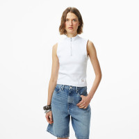 Calvin Klein Woven Label Kadın Beyaz T-Shirt Calvin Klein Woven Label Kadın Beyaz T-Shirt