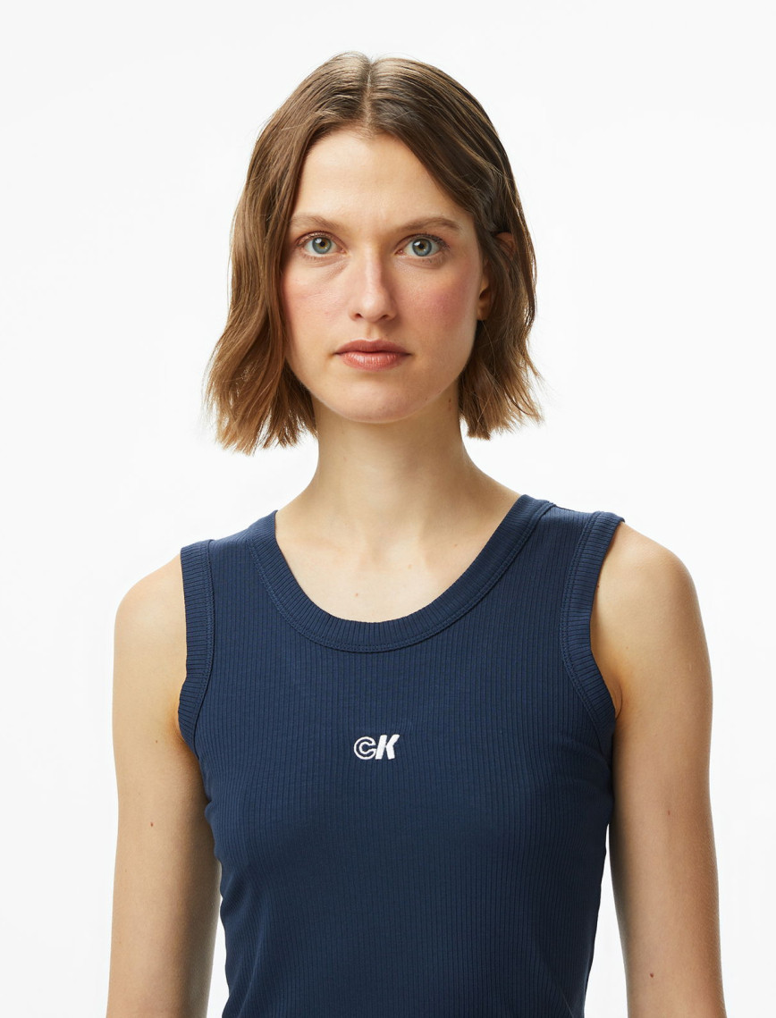 Calvin Klein Modal Tank Essential Kadın Mavi T-Shirt Calvin Klein Modal Tank Essential Kadın Mavi T-Shirt