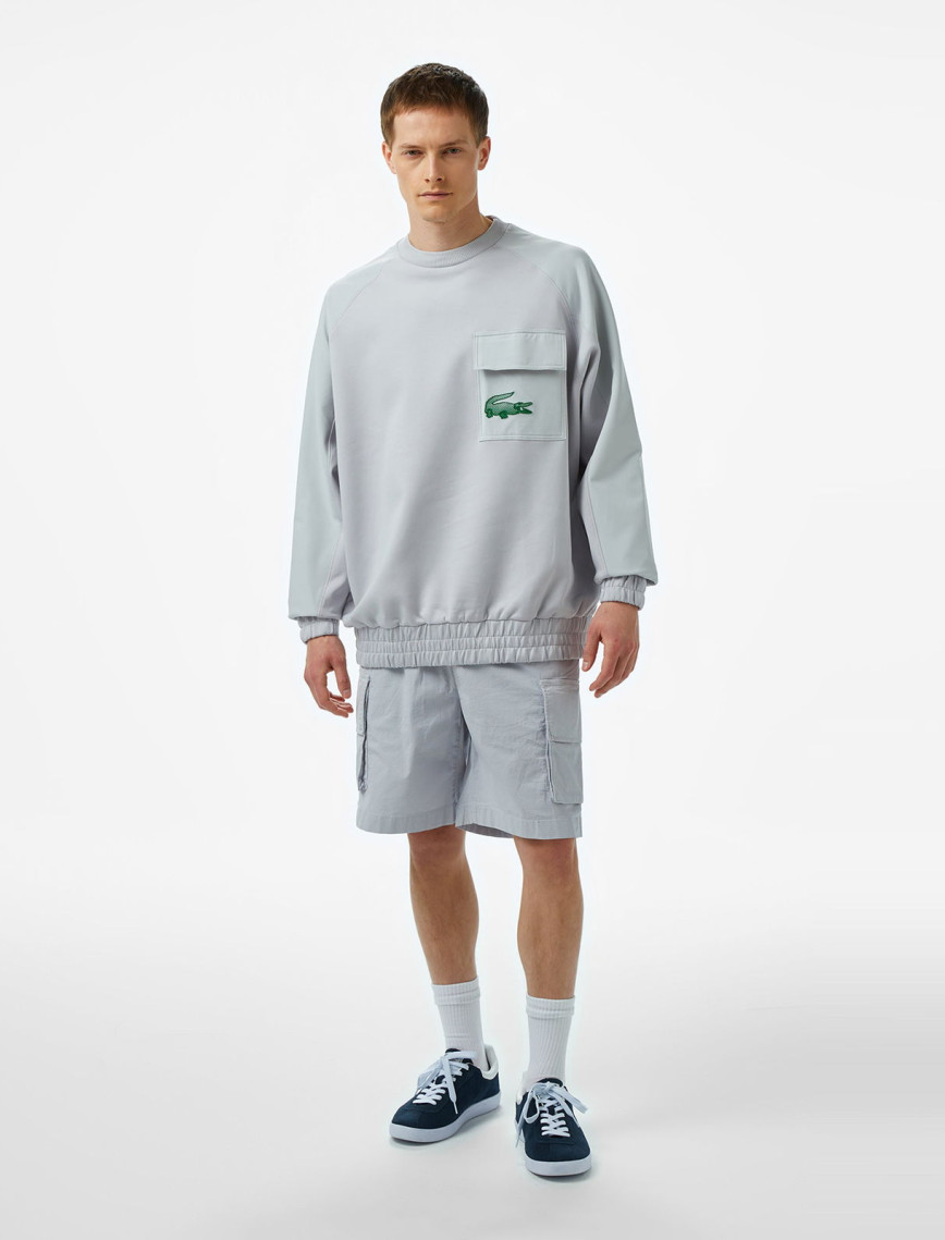 Lacoste House of SuperStep x Lacoste Erkek Gri Sweatshirt Lacoste House of SuperStep x Lacoste Erkek Gri Sweatshirt