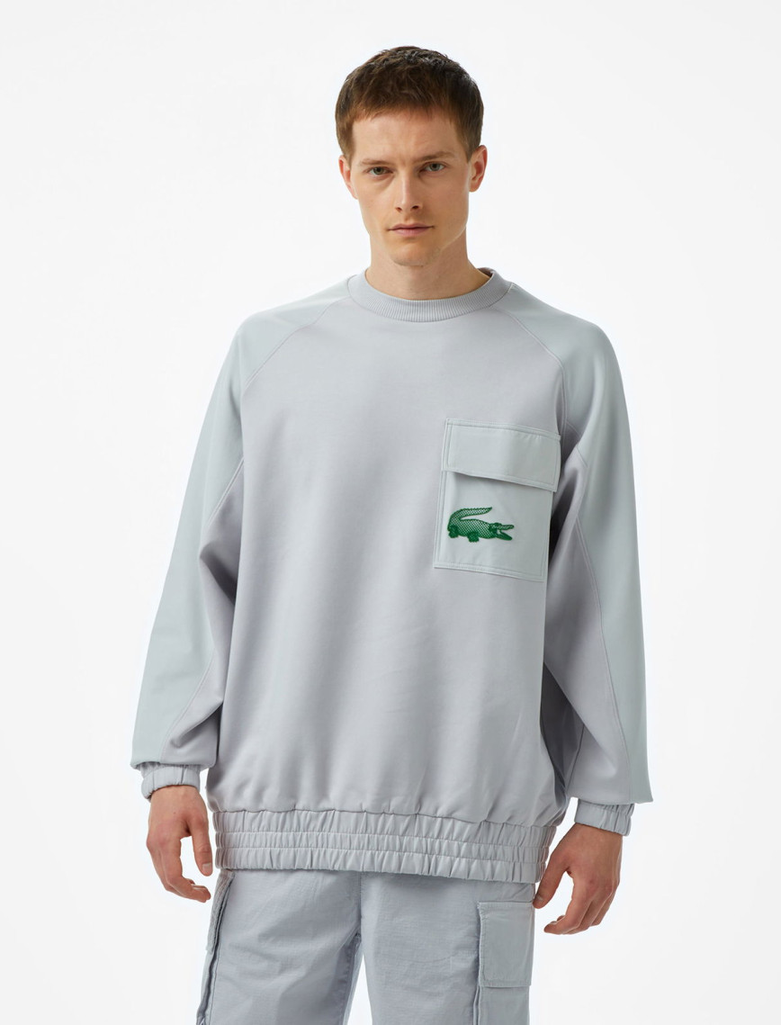Lacoste House of SuperStep x Lacoste Erkek Beyaz Sweatshirt
