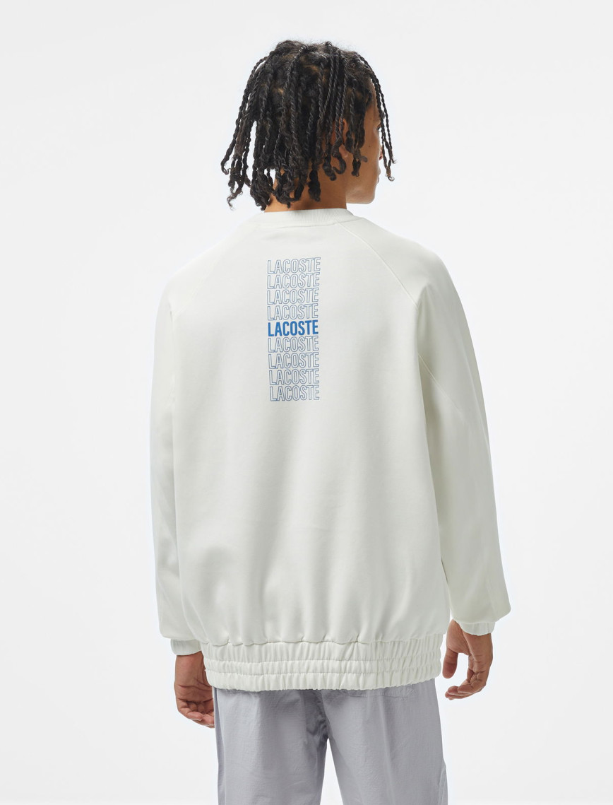 Lacoste House of SuperStep x Lacoste Erkek Beyaz Sweatshirt