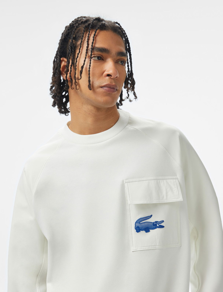 Lacoste House of SuperStep x Lacoste Erkek Beyaz Sweatshirt