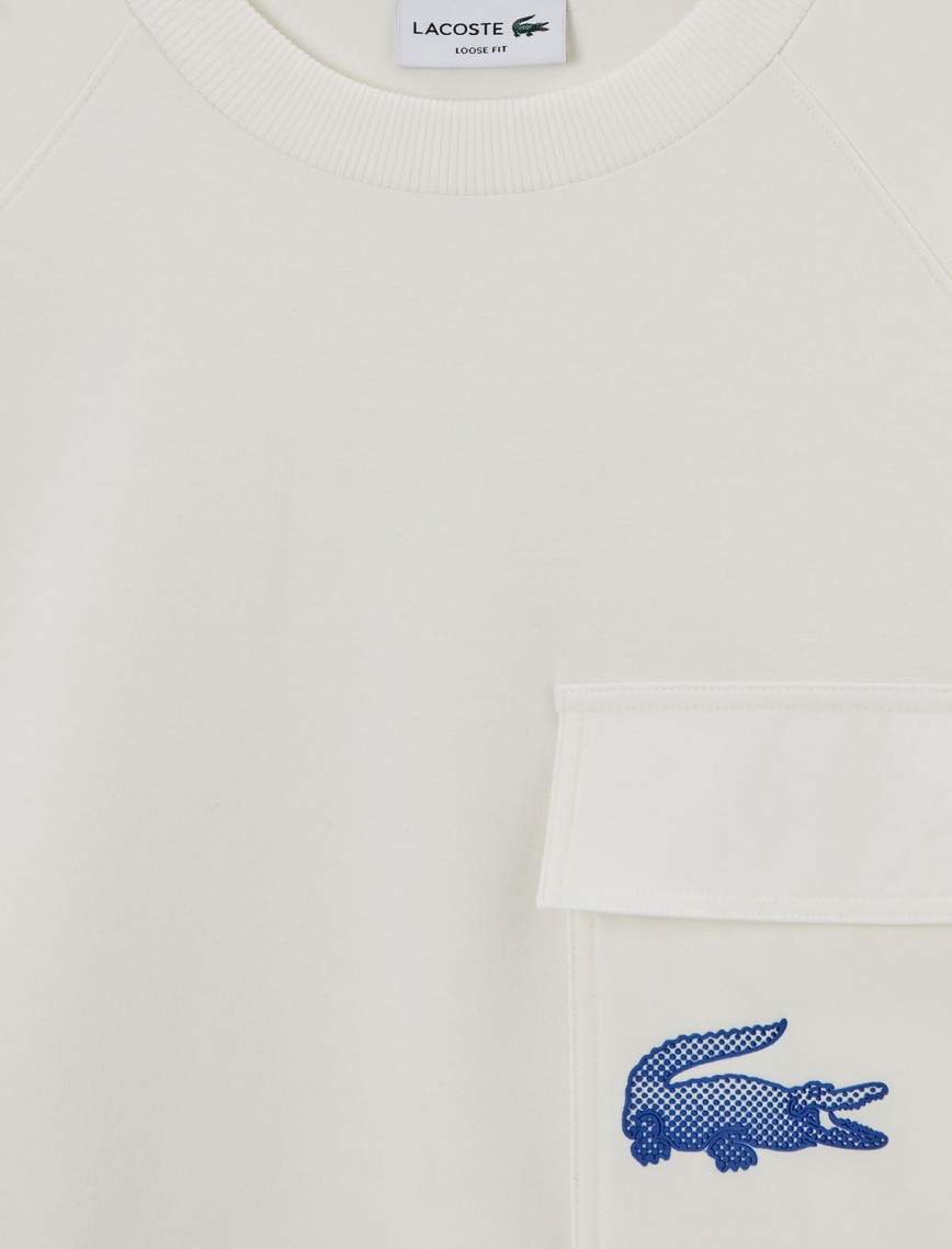 Lacoste House of SuperStep x Lacoste Erkek Beyaz Sweatshirt