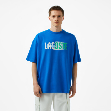 Lacoste House of SuperStep x Lacoste Erkek Mavi T-Shirt Lacoste House of SuperStep x Lacoste Erkek Mavi T-Shirt