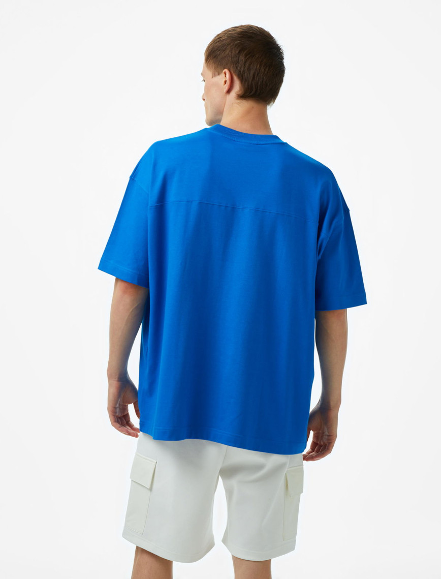 Lacoste House of SuperStep x Lacoste Erkek Mavi T-Shirt