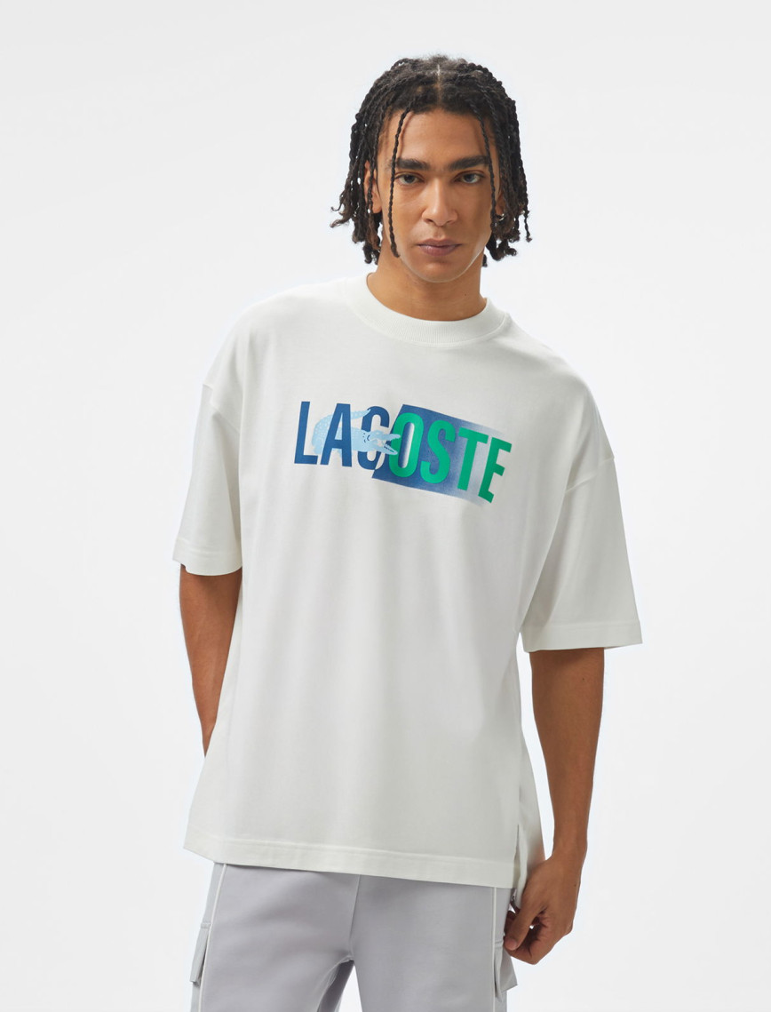Lacoste House of SuperStep x Lacoste Erkek Mavi T-Shirt