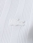 Lacoste Kadın Slim Fit Kısa Kollu Yarım Fermuarlı Beyaz Triko Lacoste Kadın Slim Fit Kısa Kollu Yarım Fermuarlı Beyaz Triko