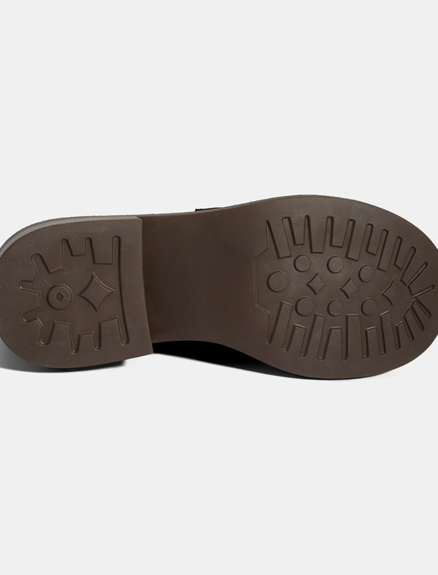 Kadın Kahve Topuklu Süet Loafer Kadın Kahve Topuklu Süet Loafer