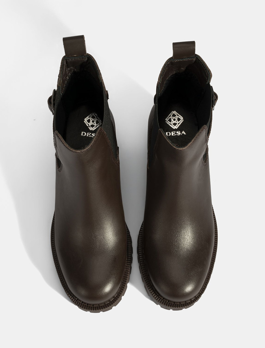 Kadın Kahve Metal Toka Detaylı Topuklu Bot Kadın Kahve Metal Toka Detaylı Topuklu Bot