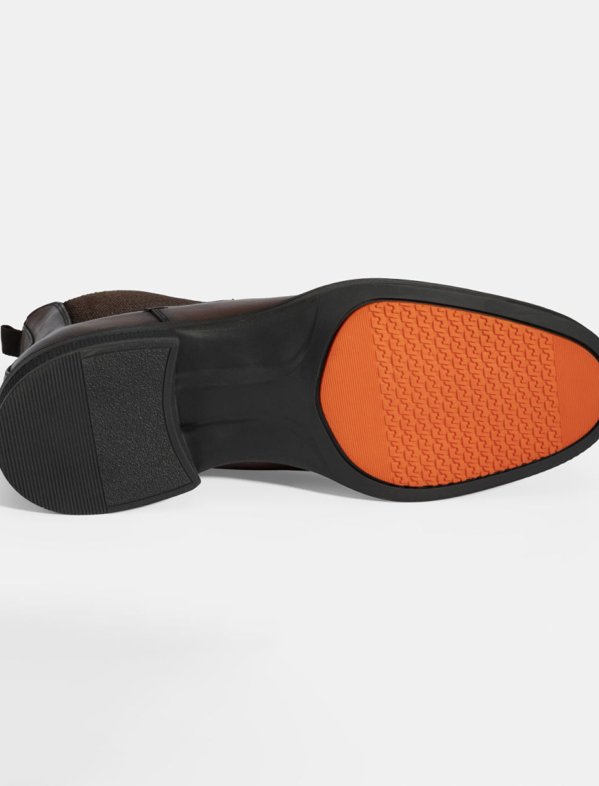 Erkek Taba Lastik Detaylı Deri Bot Erkek Taba Lastik Detaylı Deri Bot