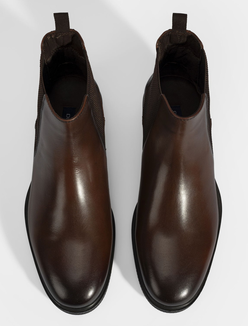 Erkek Taba Lastik Detaylı Deri Bot Erkek Taba Lastik Detaylı Deri Bot