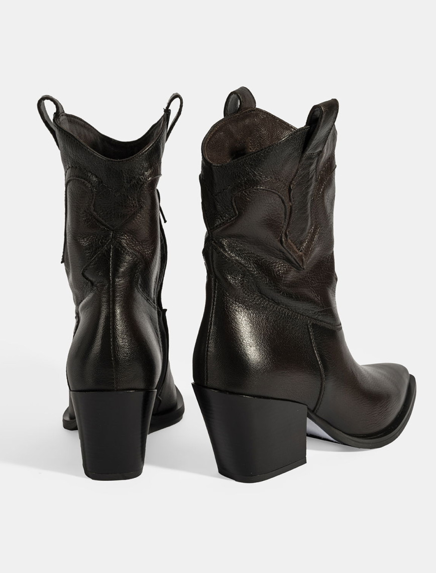 Kadın Kahve Kalın Topuklu Deri Bot Kadın Kahve Kalın Topuklu Deri Bot