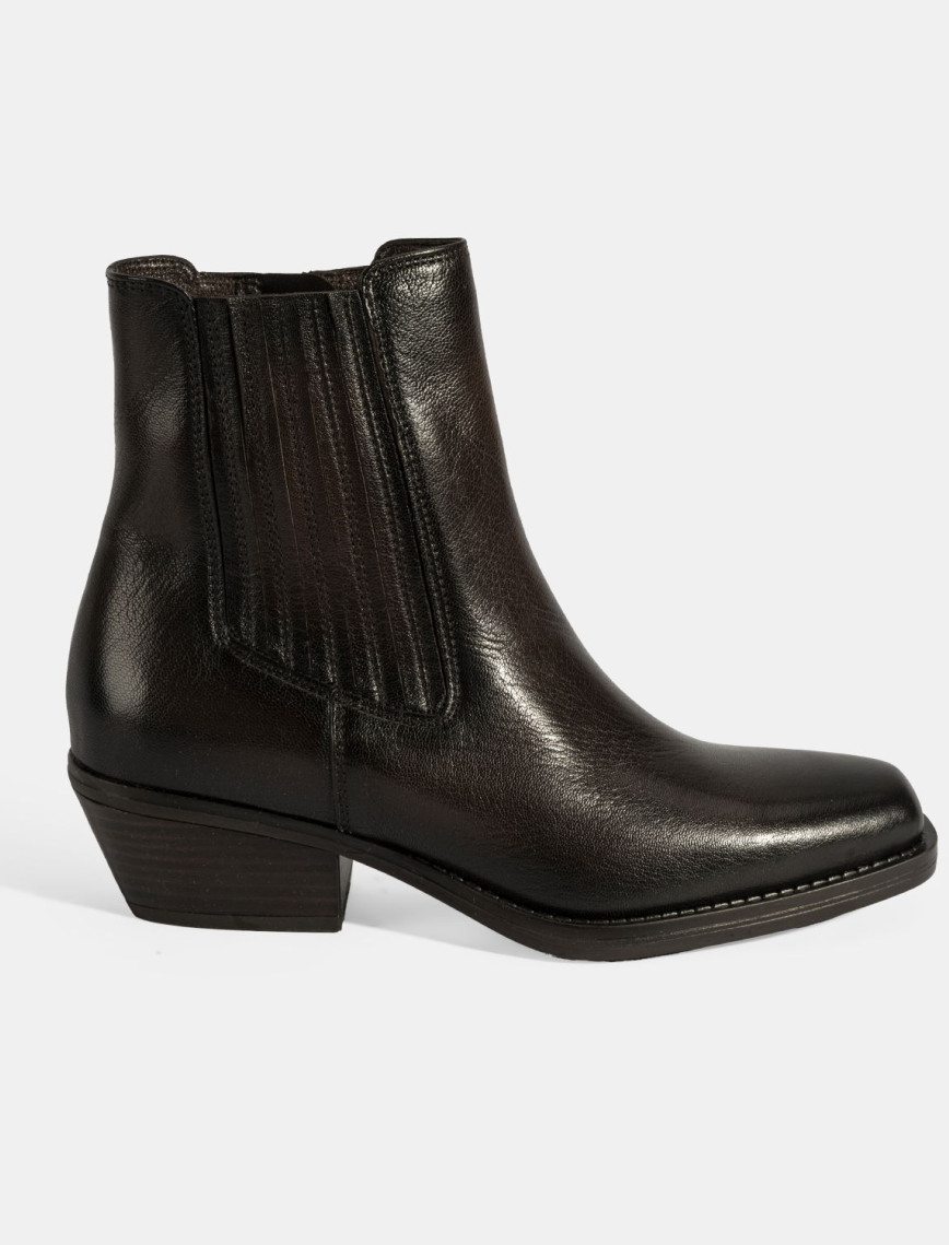 Kadın Siyah Topuklu Deri Bot Kadın Siyah Topuklu Deri Bot