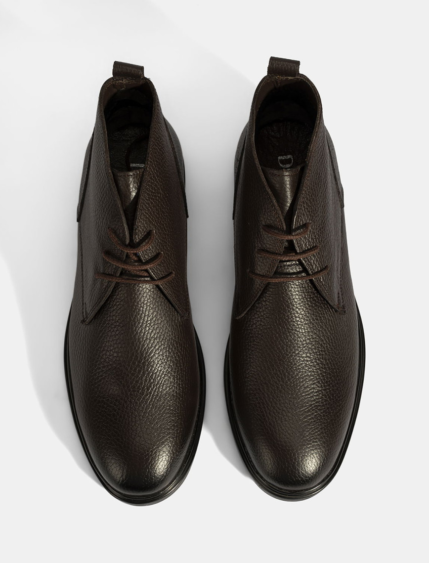 Erkek Kahve Bağcıklı Deri Bot Erkek Kahve Bağcıklı Deri Bot