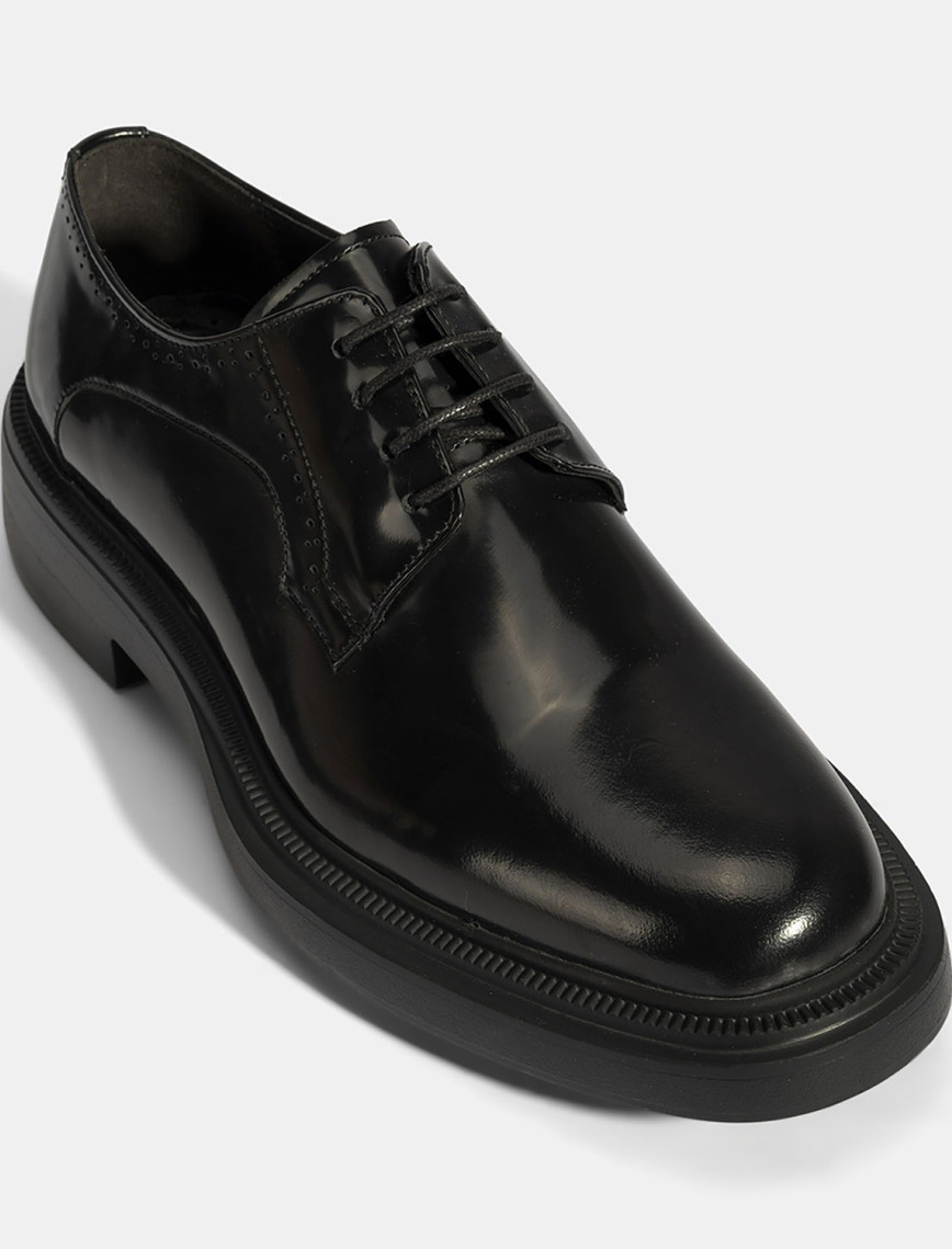 Erkek Siyah Bağcıklı Deri Klasik Ayakkabı Erkek Siyah Bağcıklı Deri Klasik Ayakkabı