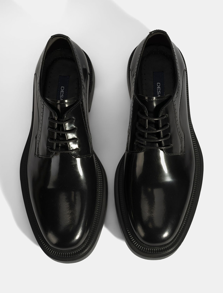Erkek Siyah Bağcıklı Deri Klasik Ayakkabı Erkek Siyah Bağcıklı Deri Klasik Ayakkabı