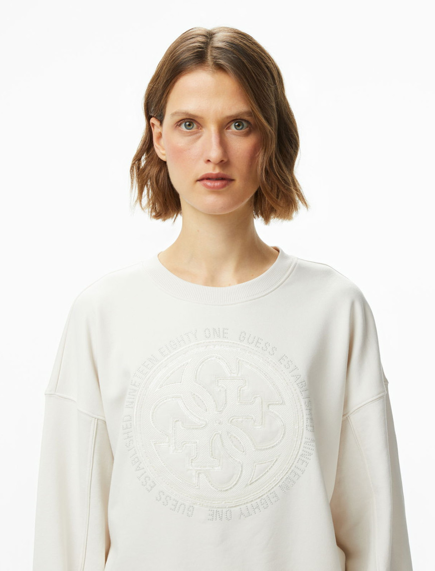 Guess Hotfix Kadın Bej Sweatshirt Guess Hotfix Kadın Bej Sweatshirt