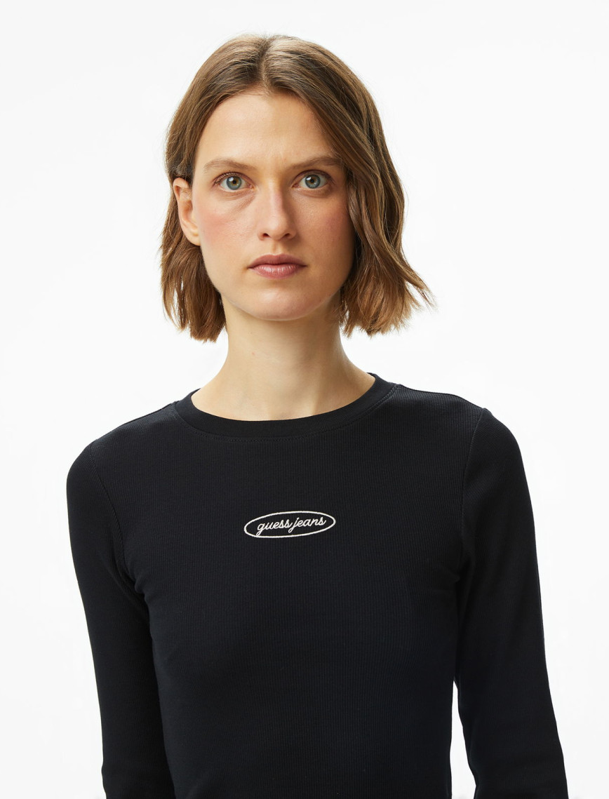 Guess Jeans Top Kadın Siyah T-Shirt Guess Jeans Top Kadın Siyah T-Shirt