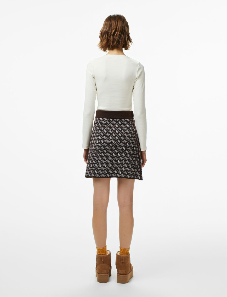 Guess Aubrey A Kesim Yün Karışımlı Kadın Kahverengi Etek Guess Aubrey A Kesim Yün Karışımlı Kadın Kahverengi Etek