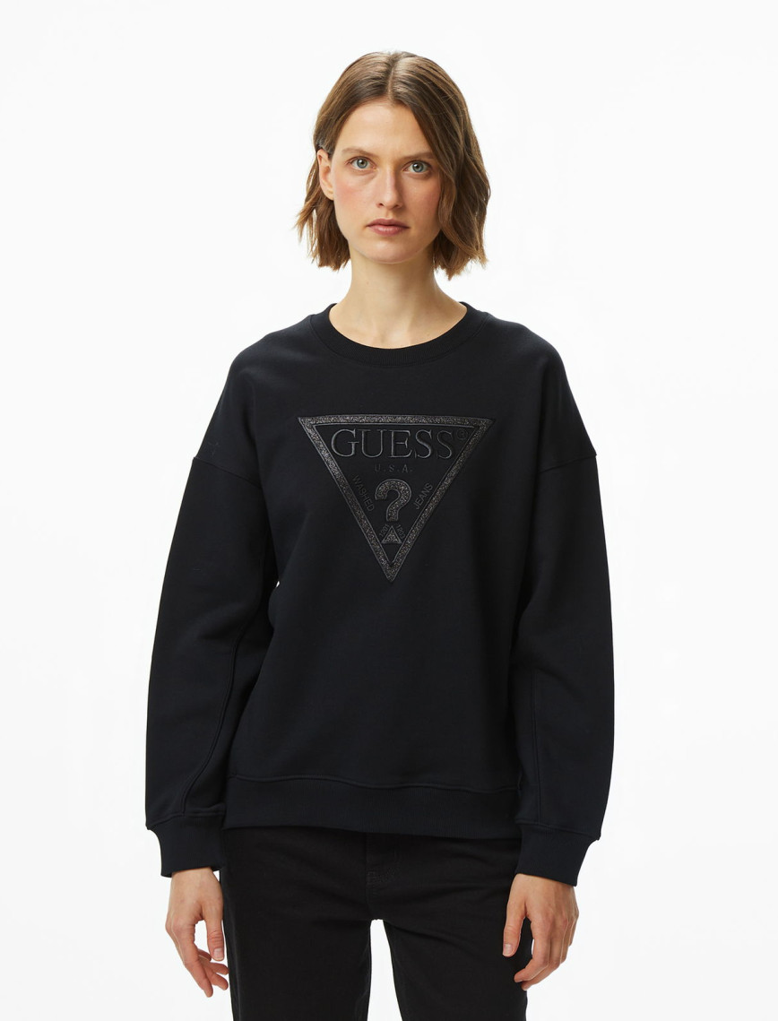 Guess Glitter Kadın Siyah Sweatshirt Guess Glitter Kadın Siyah Sweatshirt