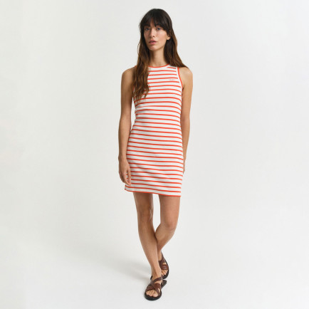GANT Kadın Turuncu Slim Fit Bisiklet Yaka Çizgili Elbise GANT Kadın Turuncu Slim Fit Bisiklet Yaka Çizgili Elbise