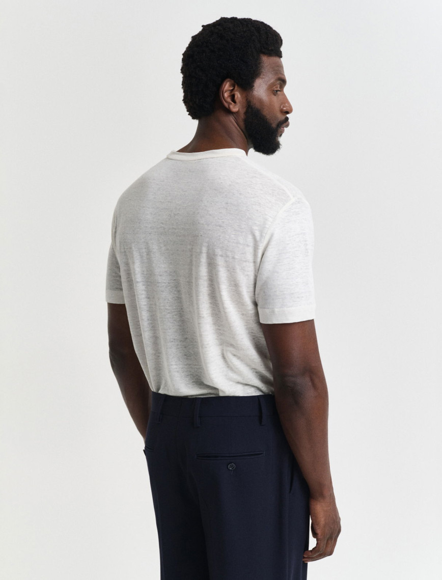 GANT Erkek Krem Regular Fit Bisiklet Yaka T-Shirt
