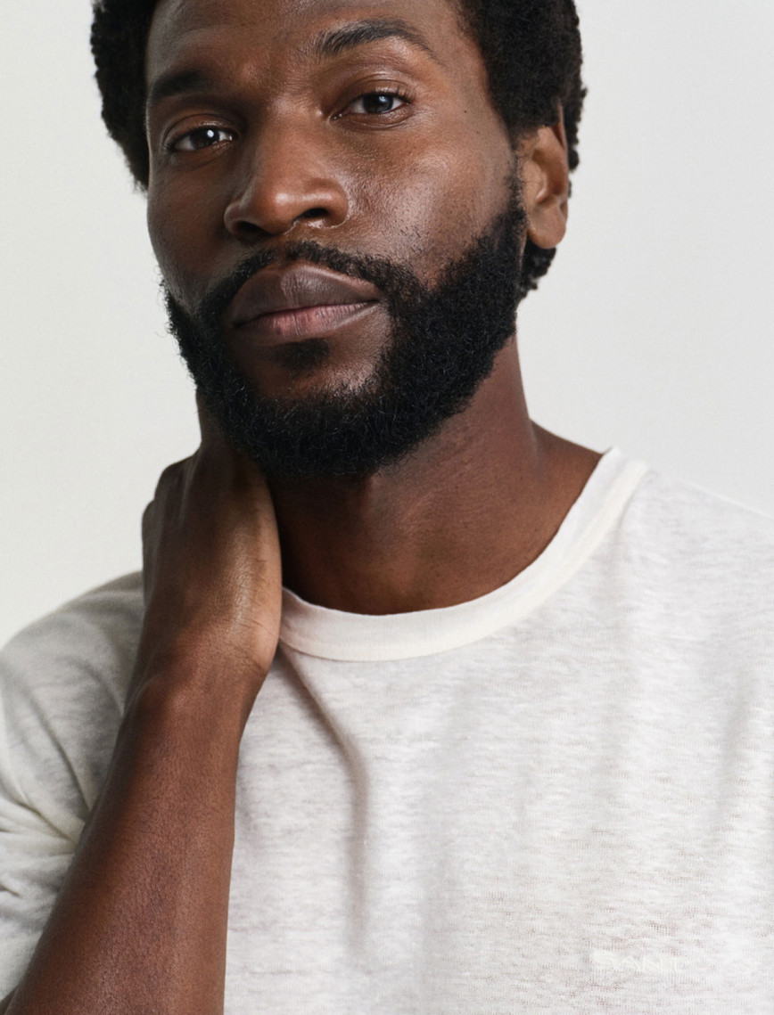 GANT Erkek Krem Regular Fit Bisiklet Yaka T-Shirt