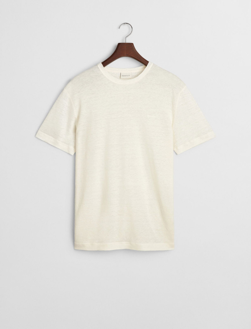 GANT Erkek Krem Regular Fit Bisiklet Yaka T-Shirt