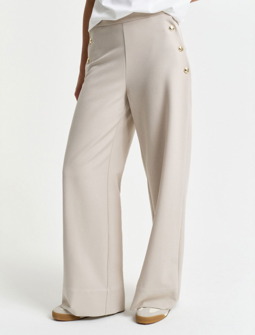 GANT Kadın Bej Straight Fit Pantolon GANT Kadın Bej Straight Fit Pantolon