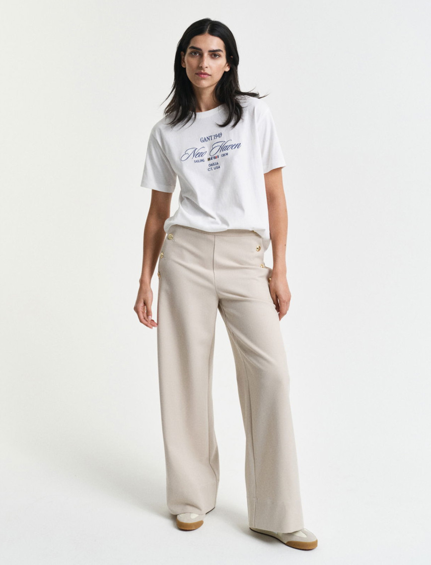 GANT Kadın Bej Straight Fit Pantolon GANT Kadın Bej Straight Fit Pantolon