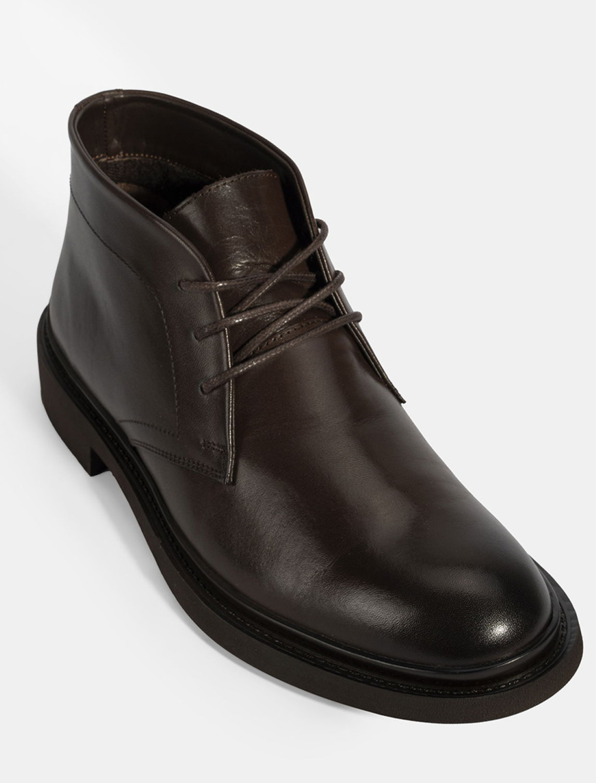 Erkek Kahve Bağcıklı Deri Bot Erkek Kahve Bağcıklı Deri Bot