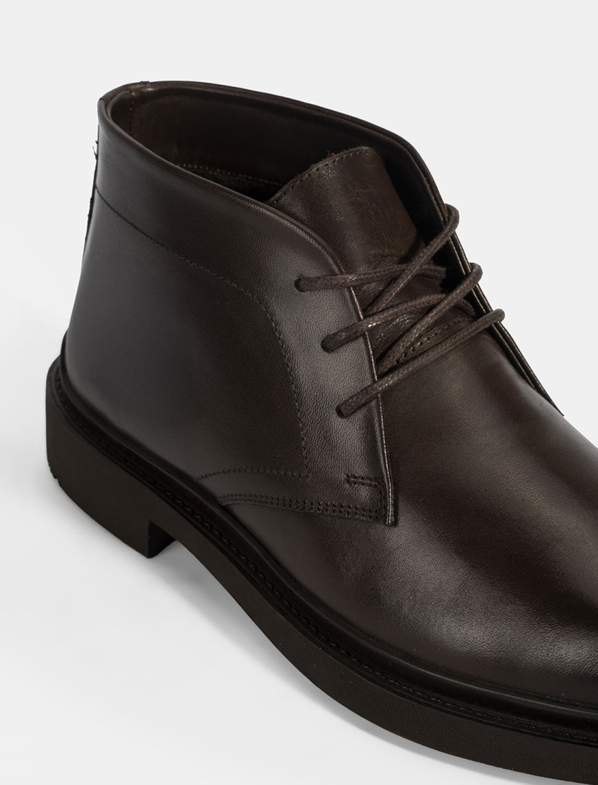 Erkek Kahve Bağcıklı Deri Bot Erkek Kahve Bağcıklı Deri Bot