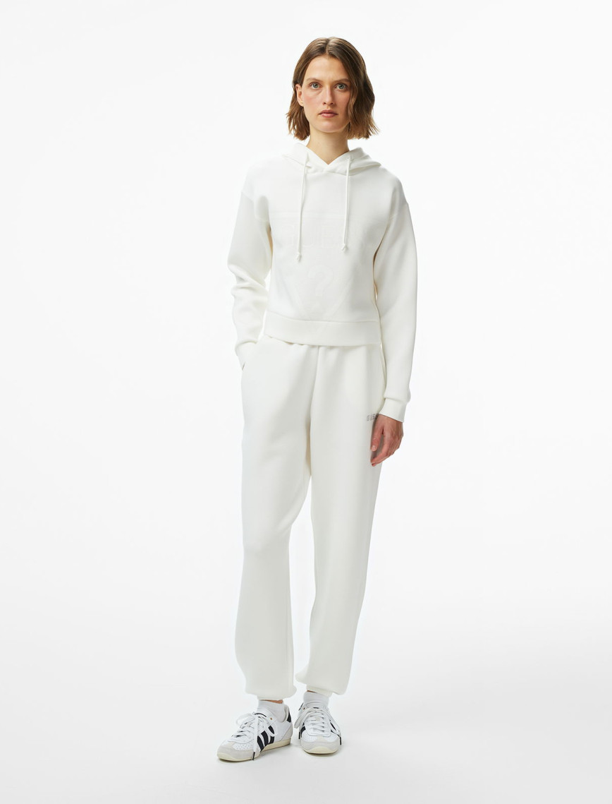 Guess New Alisa Hooded Kadın Beyaz Sweatshirt Guess New Alisa Hooded Kadın Beyaz Sweatshirt