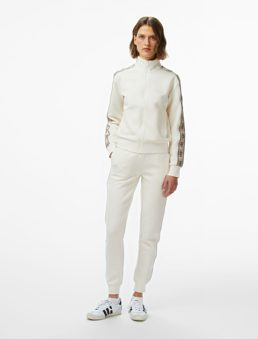 Guess Britney Full Zip Punto Milano 300 Kadın Krem Rengi Sweatshirt Guess Britney Full Zip Punto Milano 300 Kadın Krem Rengi Sweatshirt