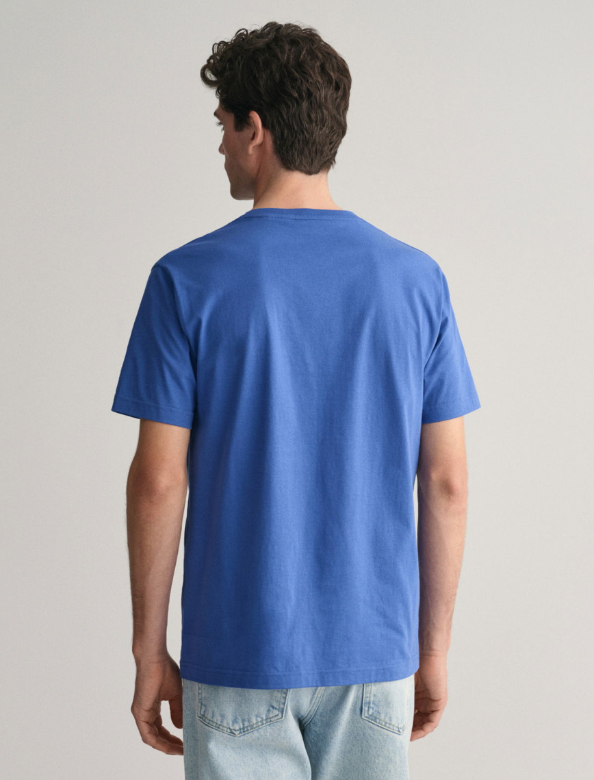 GANT Erkek Lacivert Regular Fit Bisiklet Yaka Logolu T-Shirt GANT Erkek Lacivert Regular Fit Bisiklet Yaka Logolu T-Shirt