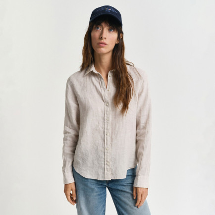 GANT Kadın Bej Regular Fit Klasik Yaka Gömlek GANT Kadın Bej Regular Fit Klasik Yaka Gömlek