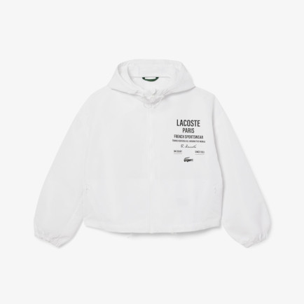Lacoste Cropped Up Zip Kadın Beyaz Hoodie Lacoste Cropped Up Zip Kadın Beyaz Hoodie