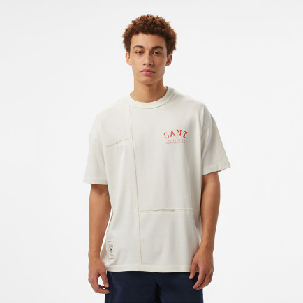 Hoss X Gant New Generation Contrast Graphic Erkek Beyaz T-Shirt