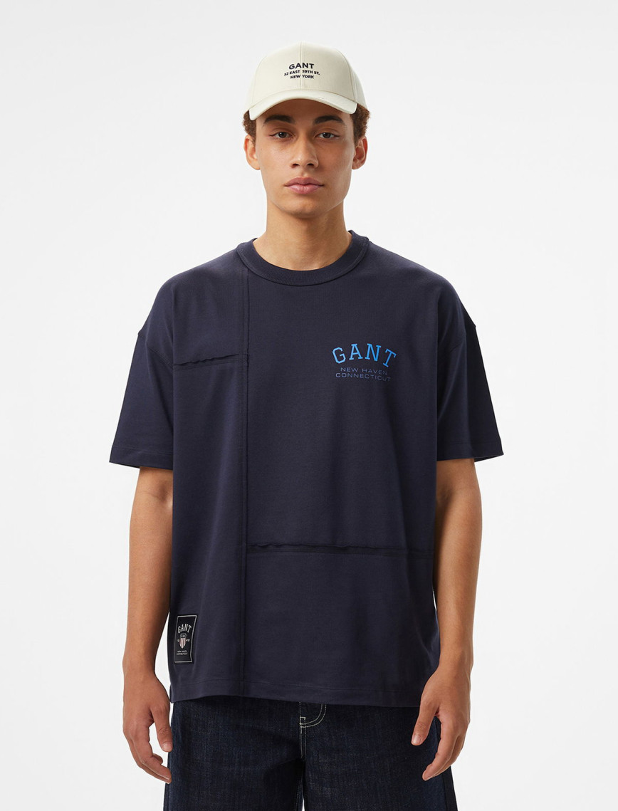 Hoss X Gant New Generation Contrast Graphic Erkek Beyaz T-Shirt Hoss X Gant New Generation Contrast Graphic Erkek Beyaz T-Shirt