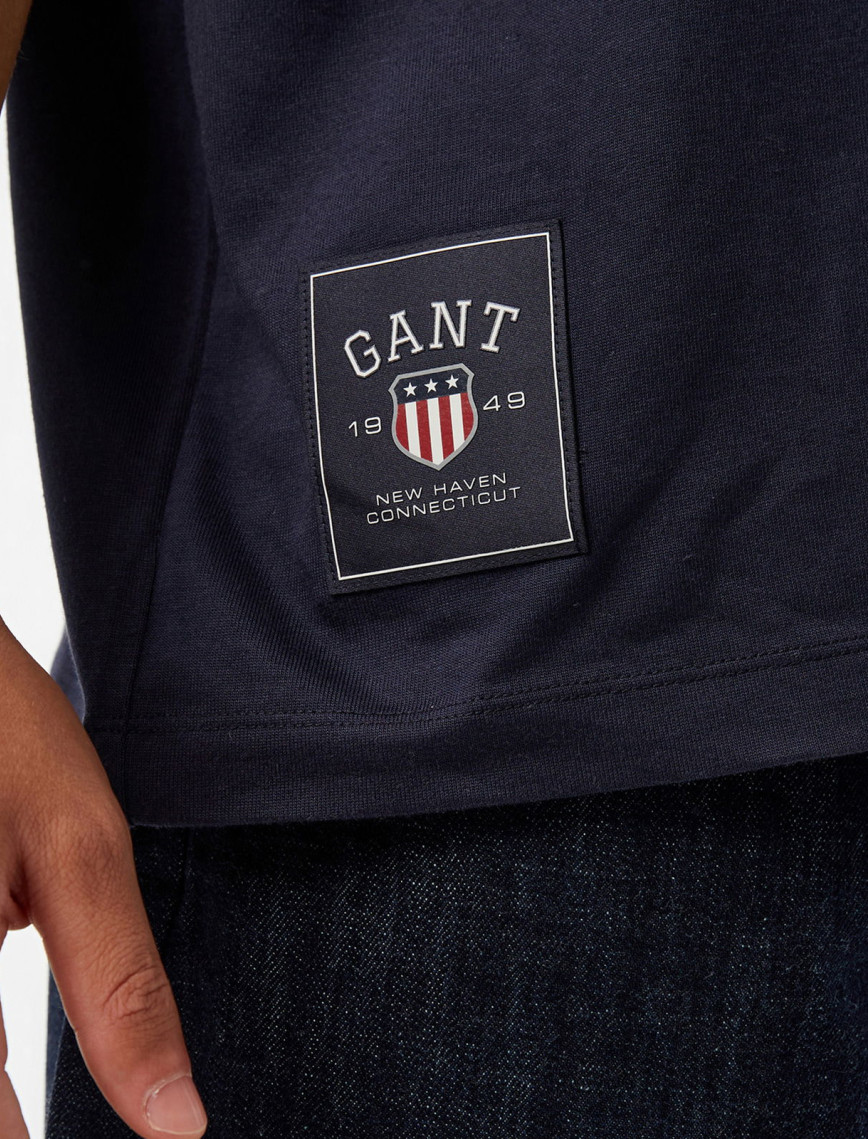 Hoss X Gant New Generation Contrast Graphic Erkek Lacivert T-Shirt Hoss X Gant New Generation Contrast Graphic Erkek Lacivert T-Shirt