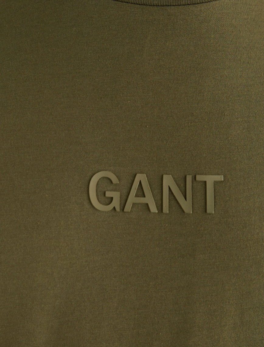 GANT Erkek Yeşil Relaxed Fit Bisiklet Yaka Logolu T-Shirt GANT Erkek Yeşil Relaxed Fit Bisiklet Yaka Logolu T-Shirt