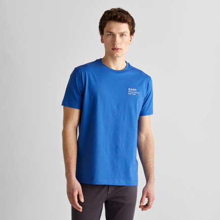 GANT Erkek Lacivert Regular Fit Bisiklet Yaka Logolu T-Shirt GANT Erkek Lacivert Regular Fit Bisiklet Yaka Logolu T-Shirt