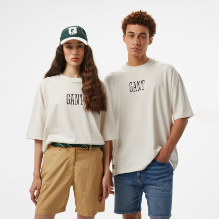 Hoss X Gant New Generation Unisex Beyaz T-Shirt Hoss X Gant New Generation Unisex Beyaz T-Shirt