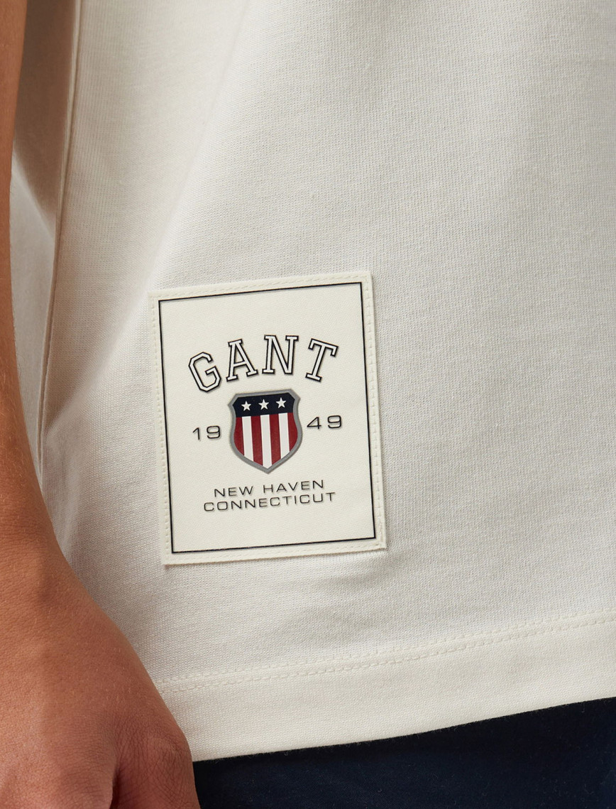 Hoss X Gant New Generation Contrast Graphic Erkek Beyaz T-Shirt Hoss X Gant New Generation Contrast Graphic Erkek Beyaz T-Shirt