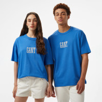 Hoss X Gant Baskılı Bisiklet Yaka Erkek Mavi T-Shirt