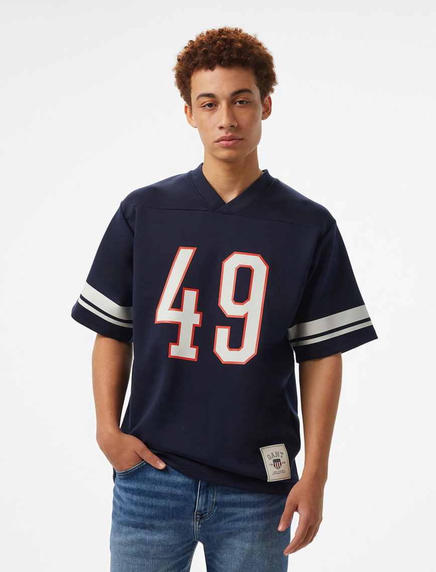 Hoss X Gant 49 Contrast Graphic Unisex Lacivert T-Shirt Hoss X Gant 49 Contrast Graphic Unisex Lacivert T-Shirt