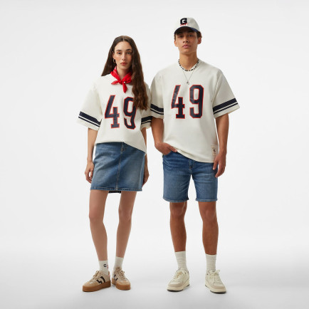 Hoss X Gant 49 Contrast Graphic Unisex Beyaz T-Shirt Hoss X Gant 49 Contrast Graphic Unisex Beyaz T-Shirt